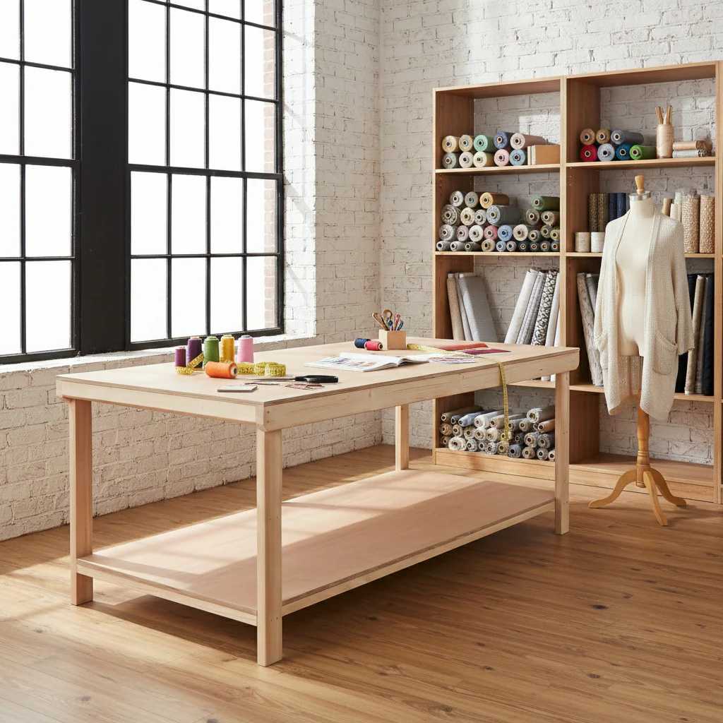 Wooden Workbench Eucalyptus Hardwood Top Depth-4ft - Image 4