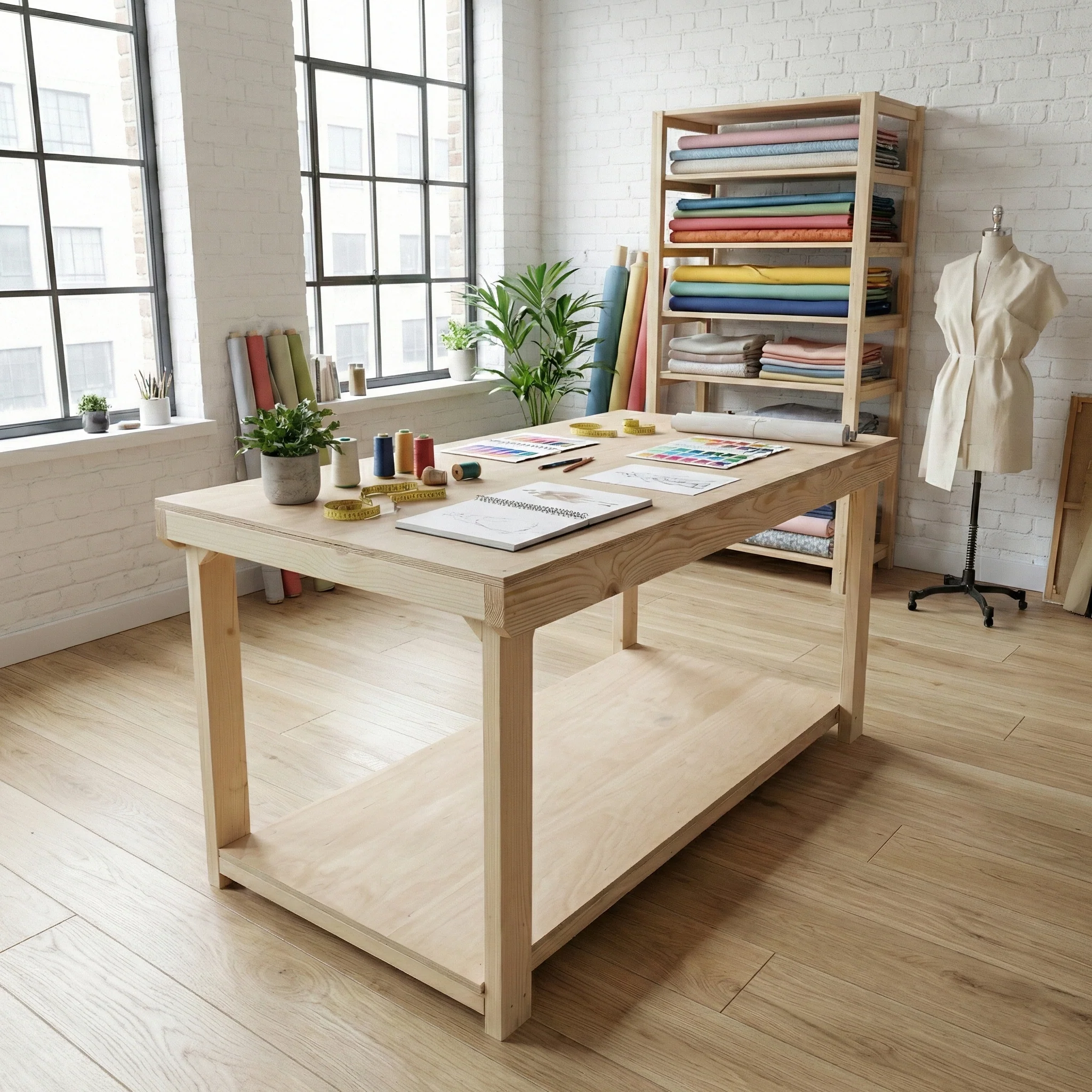 Wooden Workbench Eucalyptus Hardwood Top Depth-4ft - Image 8
