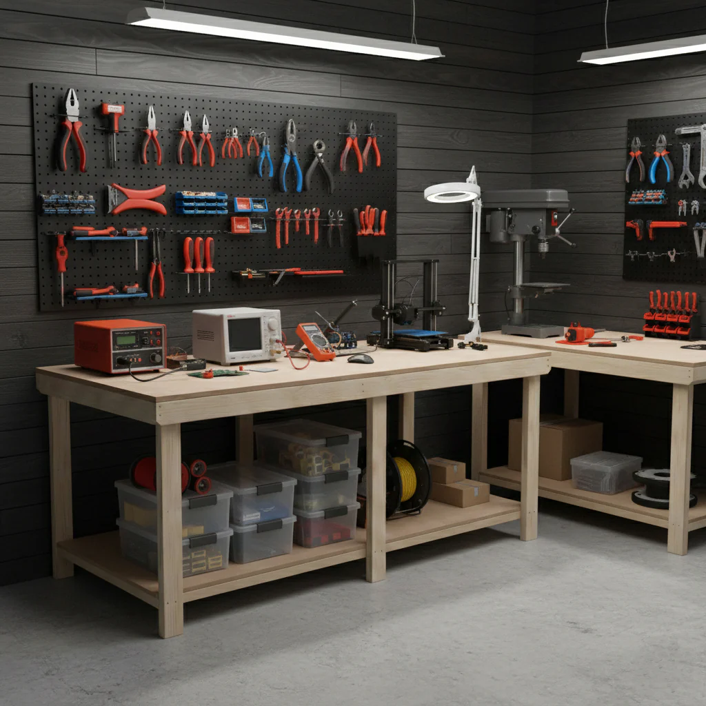Wooden Workbench MDF Top Depth-4ft - Image 6