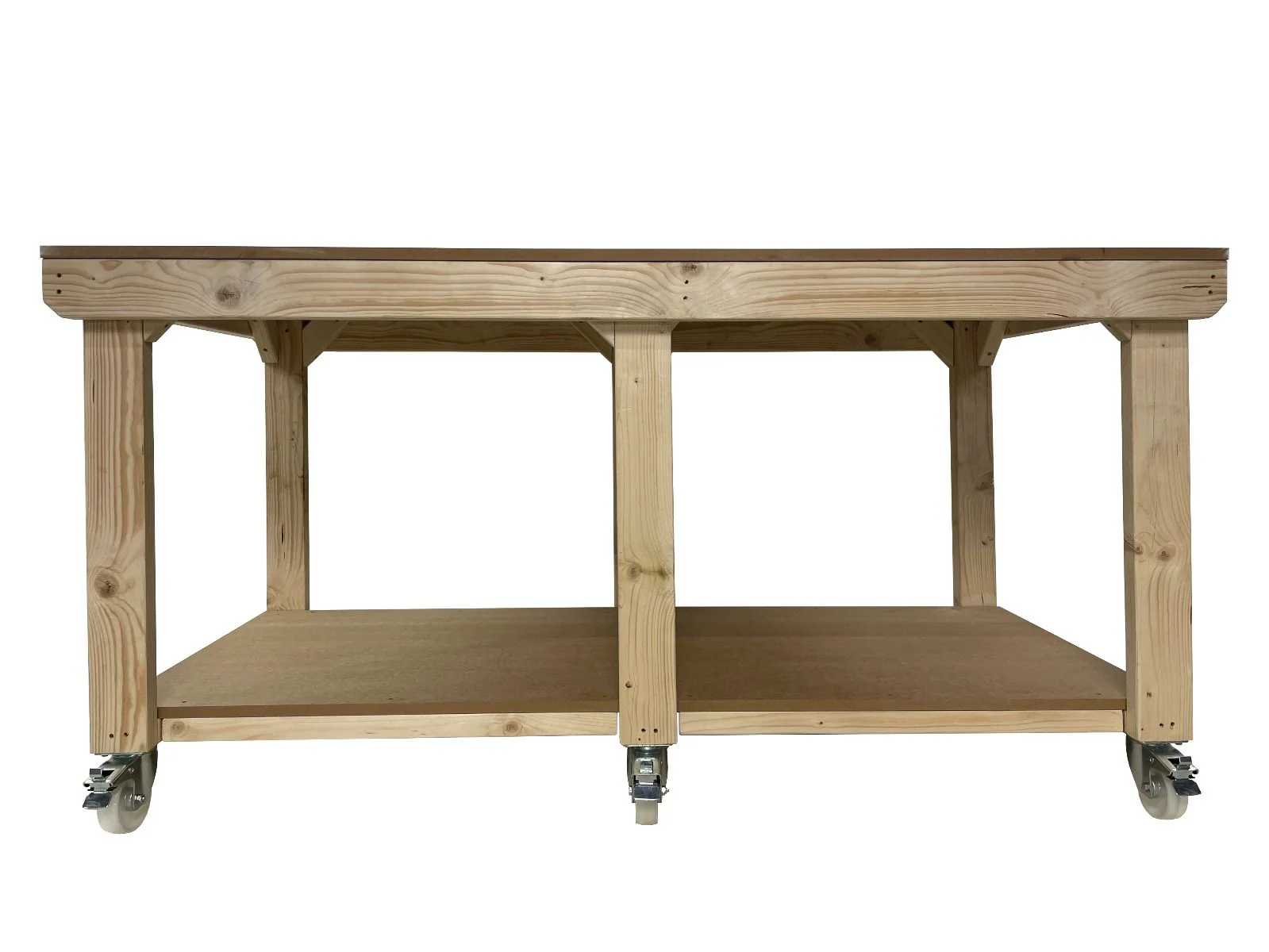 Wooden Workbench MDF Top Depth-3ft With Wheels - Image 7
