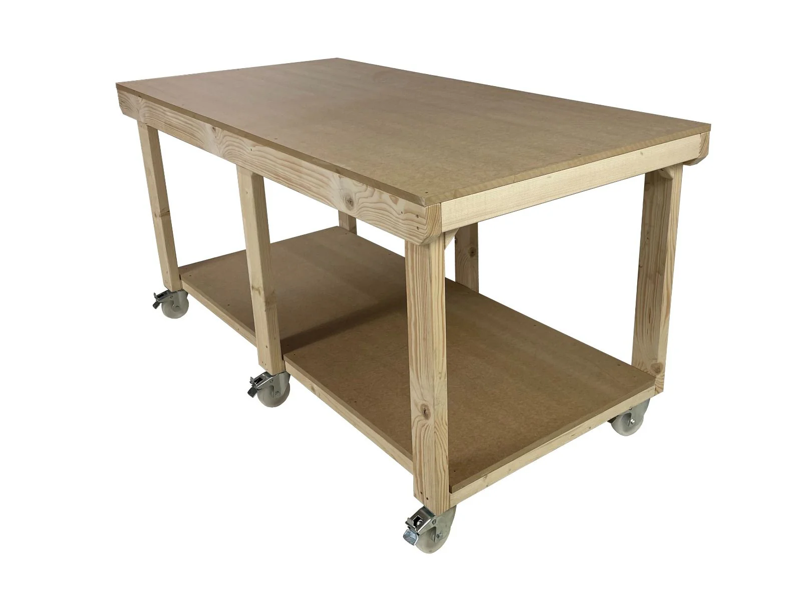 Wooden Workbench MDF Top Depth-3ft With Wheels - Image 11