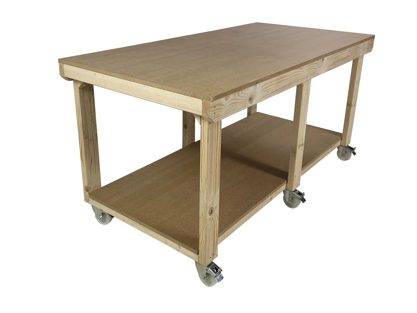 Wooden Workbench MDF Top Depth-3ft With Wheels - Image 9