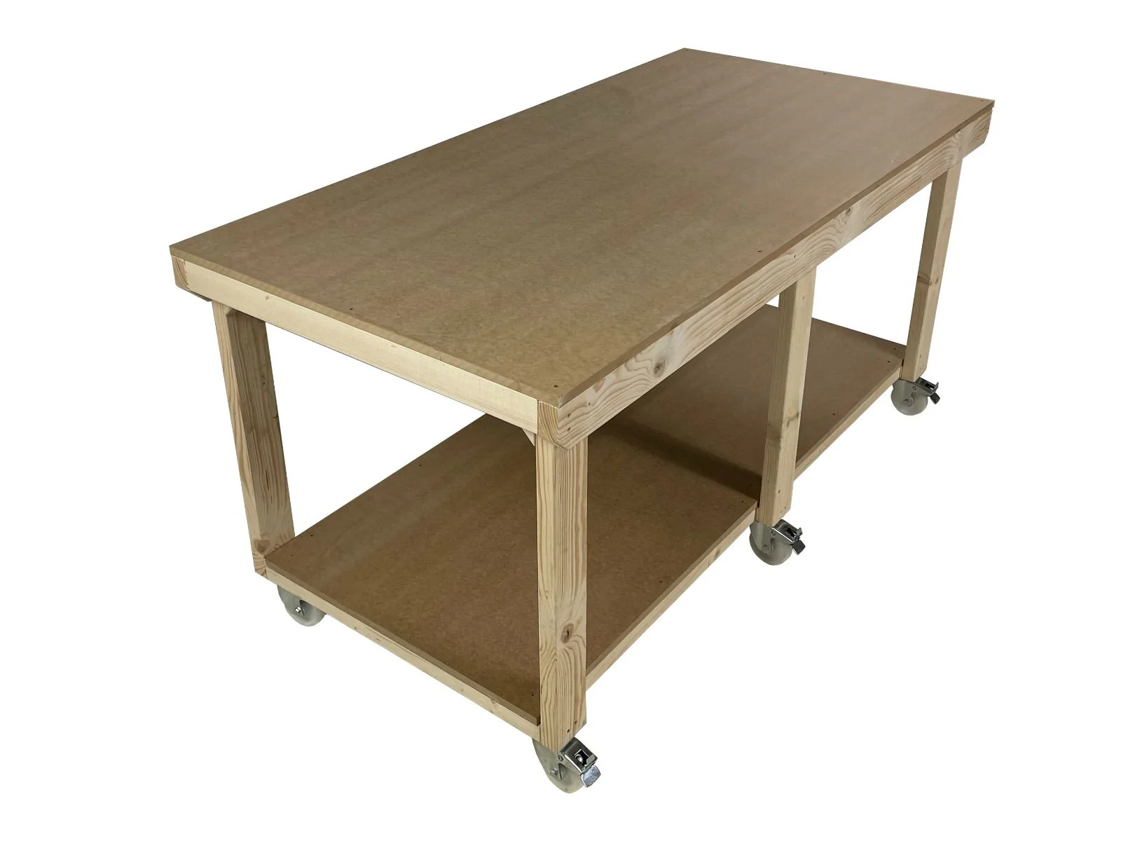 Wooden Workbench MDF Top Depth-3ft With Wheels - Image 8