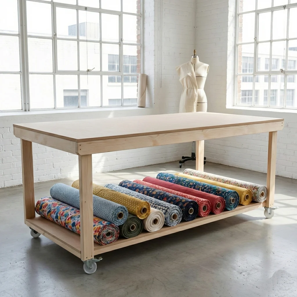 Wooden Workbench MDF Top Depth-4ft With Wheels - Image 9