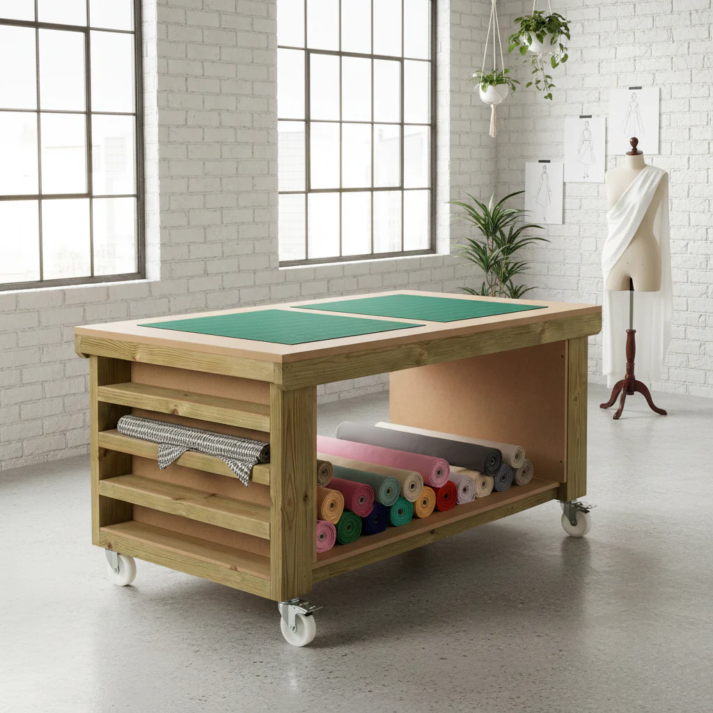 Wooden Workbench MDF Top with Extra shelving Depth-3ft - Image 12
