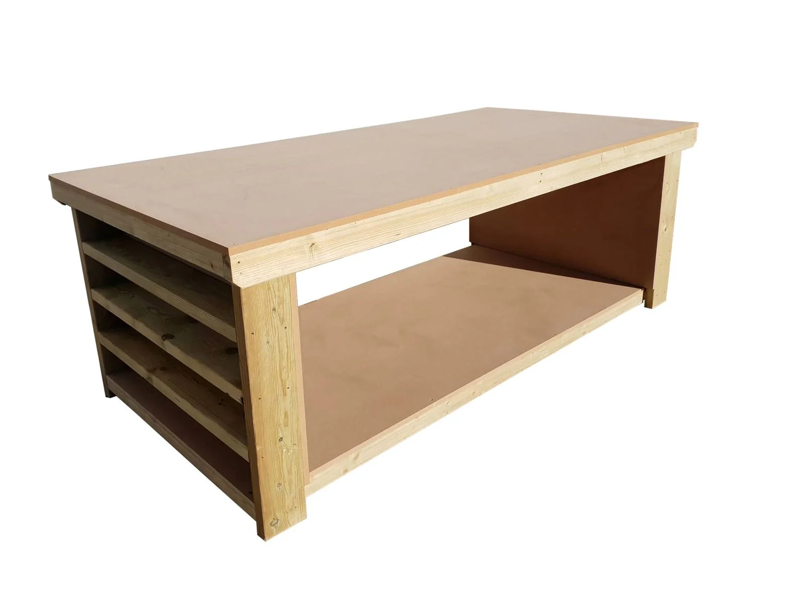 Wooden Workbench MDF Top with Extra shelving Depth-3ft - Image 13