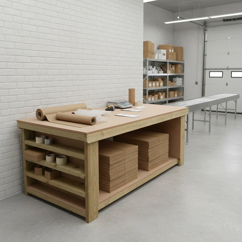 Wooden Workbench MDF Top with Extra shelving Depth-3ft - Image 7