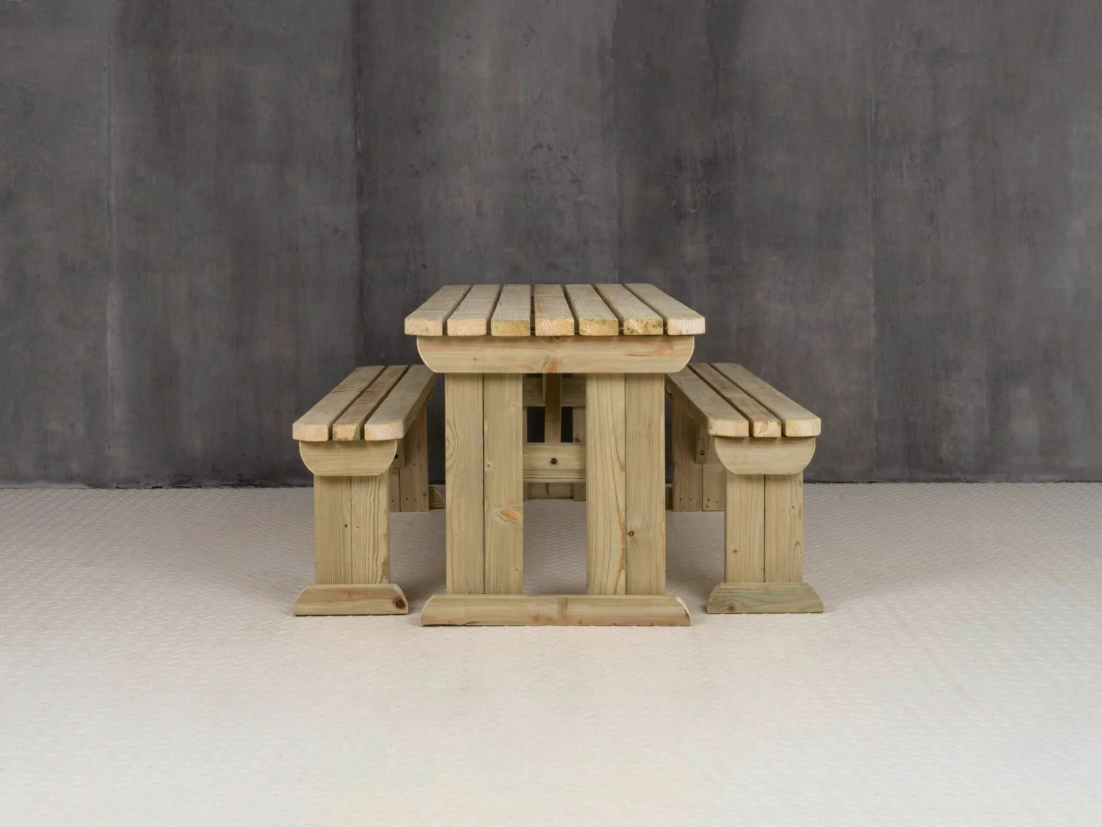 Yews Rounded Space Saving Picnic Table and Benches Set - Image 8
