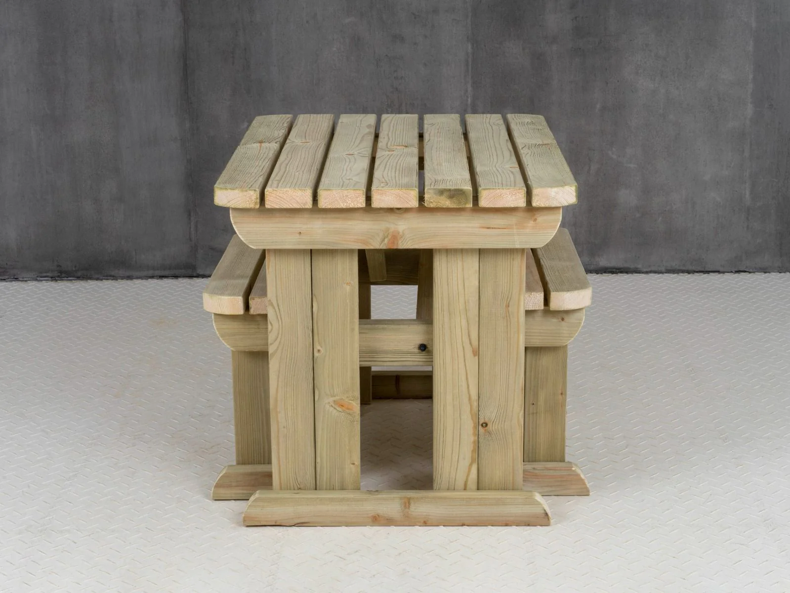 Yews Rounded Space Saving Picnic Table and Benches Set - Image 9
