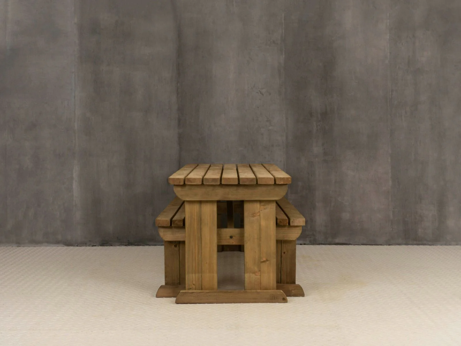 Yews Space Saving Picnic Table and Benches Set - Rustic Finish - Image 8